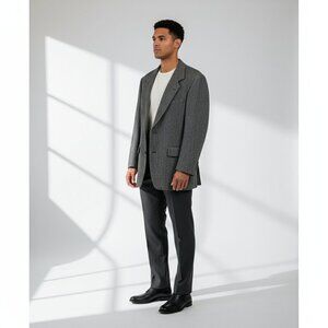 Nordstrom Broadmoor & Pike Classic Tweed 2 Button Wool Coat Gray Men 37R